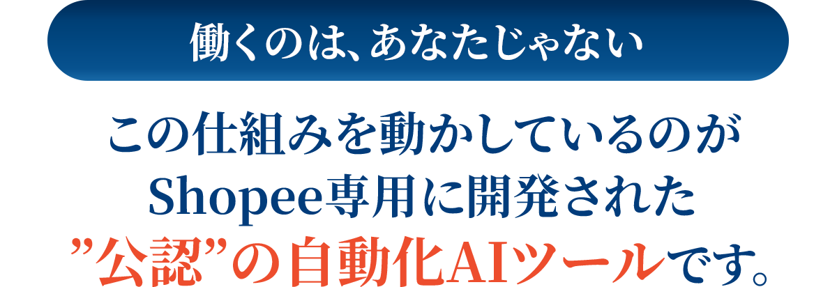働くのは、あなたじゃない。この仕組みを動かしているのがShopee専用に開発された”公認”の自動化AIツールです。